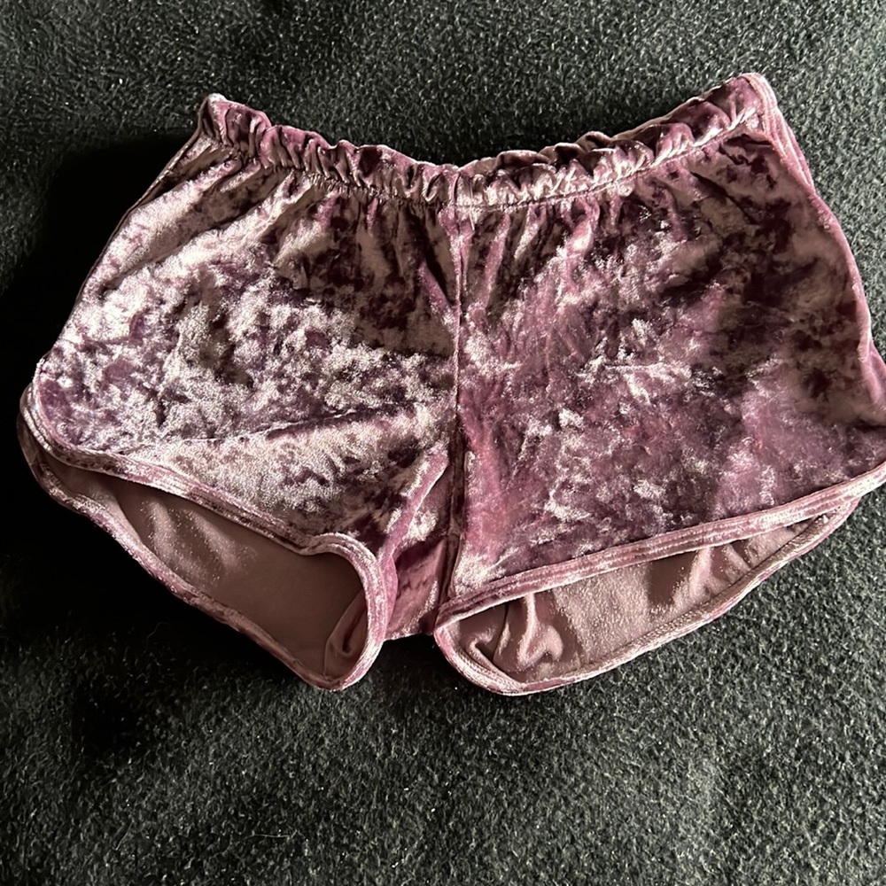 velvet pink shorts